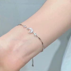 Sweet Girls Moon Zircon Bracelets Luxury Designer Jewelry