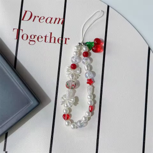 Cute Red Cherry Phone Strap Charms Strawberry Landyard